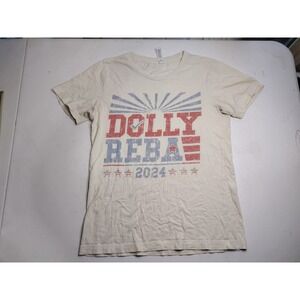 Country Dolly Reba 2024 Graphic Shirt Women's Size S Cream